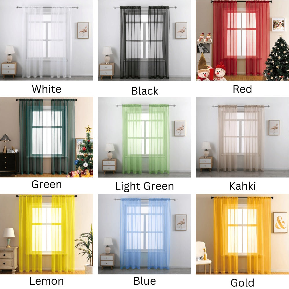 Sheer Curtains 2 Panels Rod Pocket ¨C Light Filtering Privacy Window Drapes for Living Room Bedroom Modern Home Decor