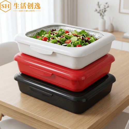 Aluminum Foil Insulated Food Tray Set 2-in-1 Reusable Stand with 2 Disposable Foil Trays for Potluck Picnic BBQ Party Outdoor Gatherings Thanksgiving Christmas - 1 Tray + 2 Foil Trays