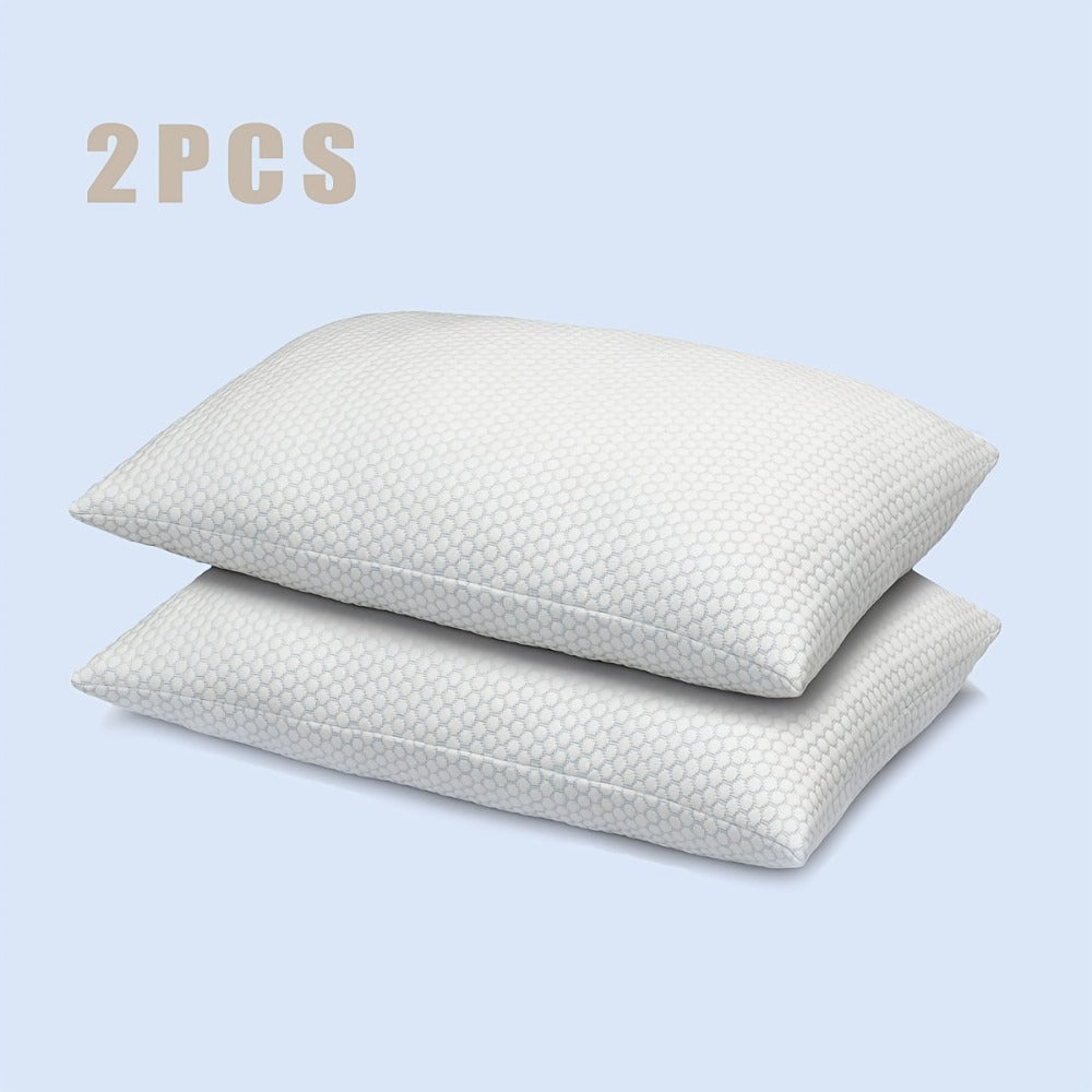 Hotel Quality Sleep Pillows Firm Support Cool-to-Touch Fiber Fill 2/4 Pack - Back Stomach Side Sleeper Pillow Set Soft Breathable Bed Pillows Standard Queen King Size