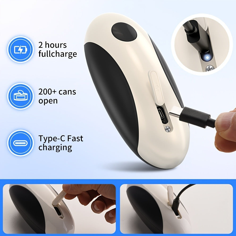 Electric Can Opener One-Touch Automatic ¨C USB Rechargeable, Smooth Edge Safety, Auto Power-Off, Cordless for Kitchen, Camping & Seniors