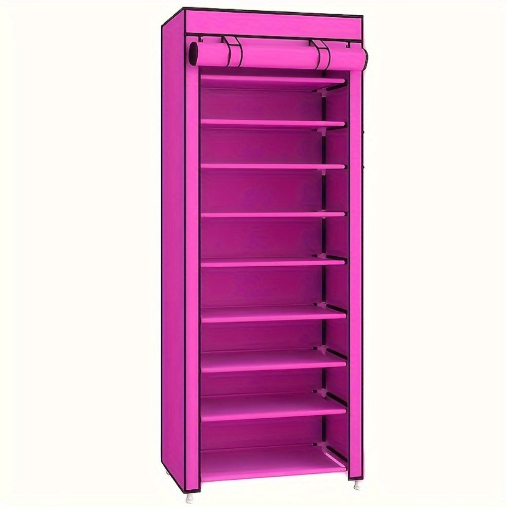 10-Layer Shoe Rack with Dust Cover ¨C Non-Woven Portable Shoe Cabinet Organizer for Entryway, Bedroom & Dormitory Storage
