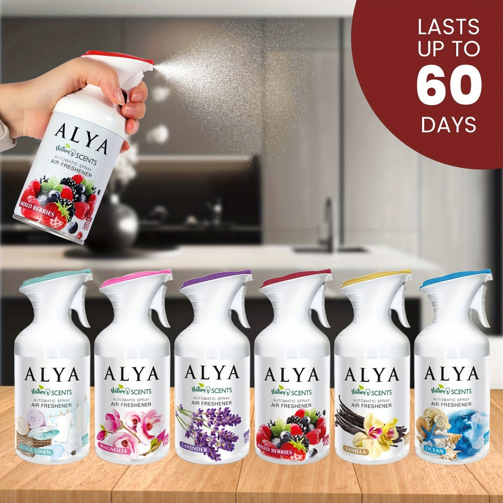 Aromatherapy Air Freshener Spray 6 Scents | Lavender Vanilla Ocean Magnolia | Multi-Purpose Room Spray for Car Home Office Bathroom Fabric Closet Odor Eliminator