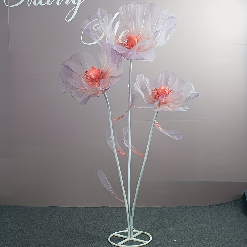 Artificial Silk Peony Flowers Giant Set of 3 Large Fake Flowers with Base & Branches for Wedding, Birthday Party, Home Decor & Window Display ¨C 8 Colors