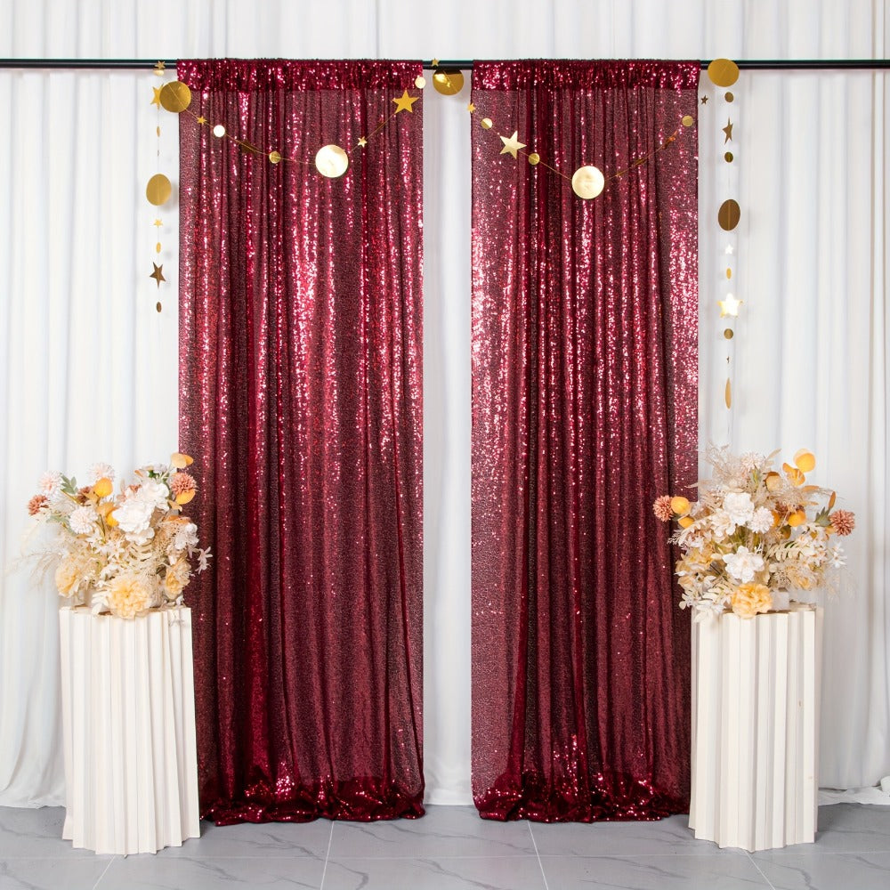 Sequin Backdrop Curtain for Party Wedding - 4x8ft Shimmering Glitter Curtain for Birthday Photo Booth Stage Decoration, Easy Hang, Multi-Color