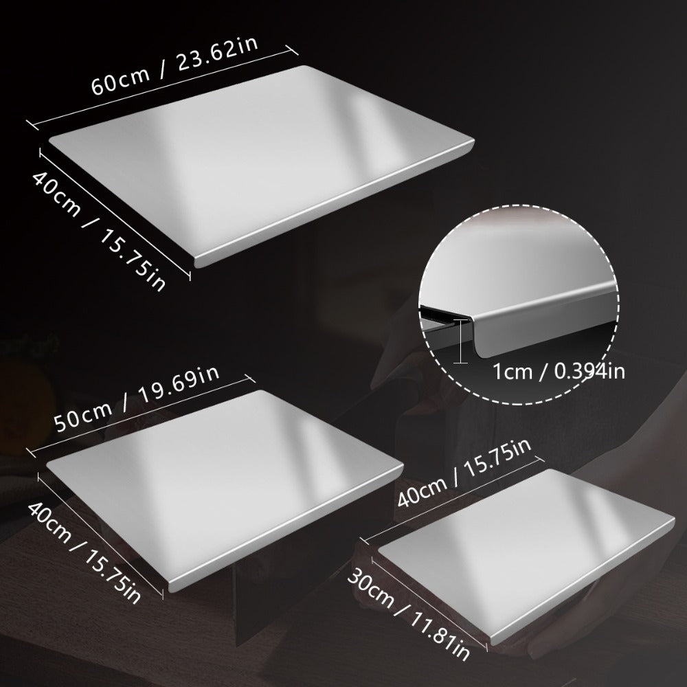 Stainless Steel Cutting Board & Rolling Pastry Board ¨C Non-Slip Kitchen Prep Mat with Butcher Block Surface