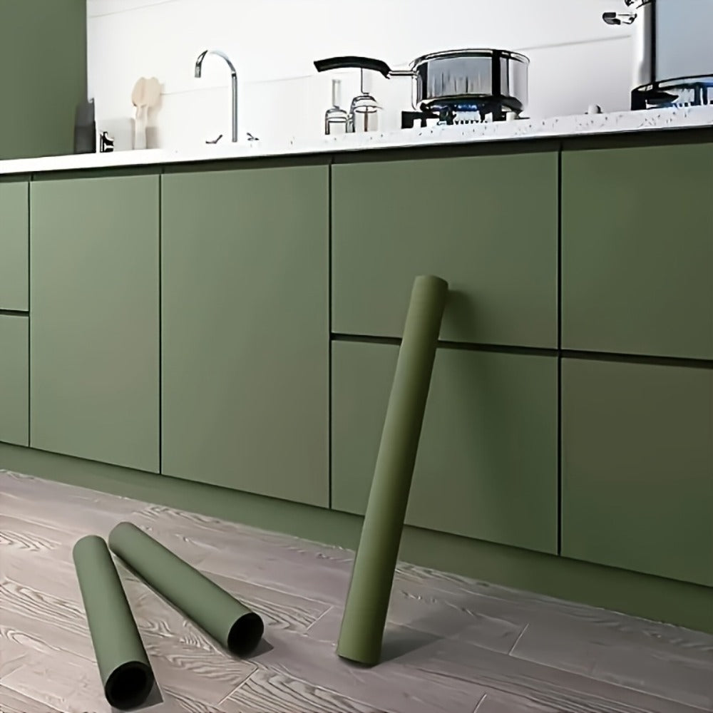 Peel and Stick Wallpaper Textured Matcha Green | Self-Adhesive Contact Paper 23.62¡±x118.1¡± Roll | Removable Wall Covering for Kitchen Bathroom Living Room Bedroom Decor
