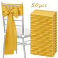 Satin Chair Sashes Bows 50pcs ¨C 7x108 Inch Chair Waist Belt Bow Ties for Wedding Reception, Banquet, Party, Hotel & Event Chair Cover Decoration