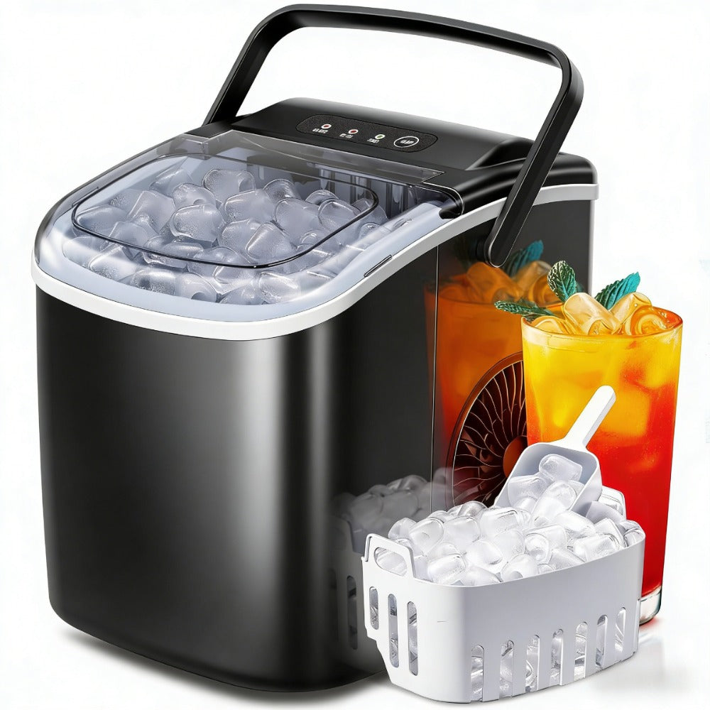 Stainless Steel Ice Maker Countertop ¨C 35 Lbs Soft Chewable Nugget Ice or 26 Lbs Bullet Ice, Pebble Portable Ice Machine for Home, Kitchen, Office, Party, RV & Camping
