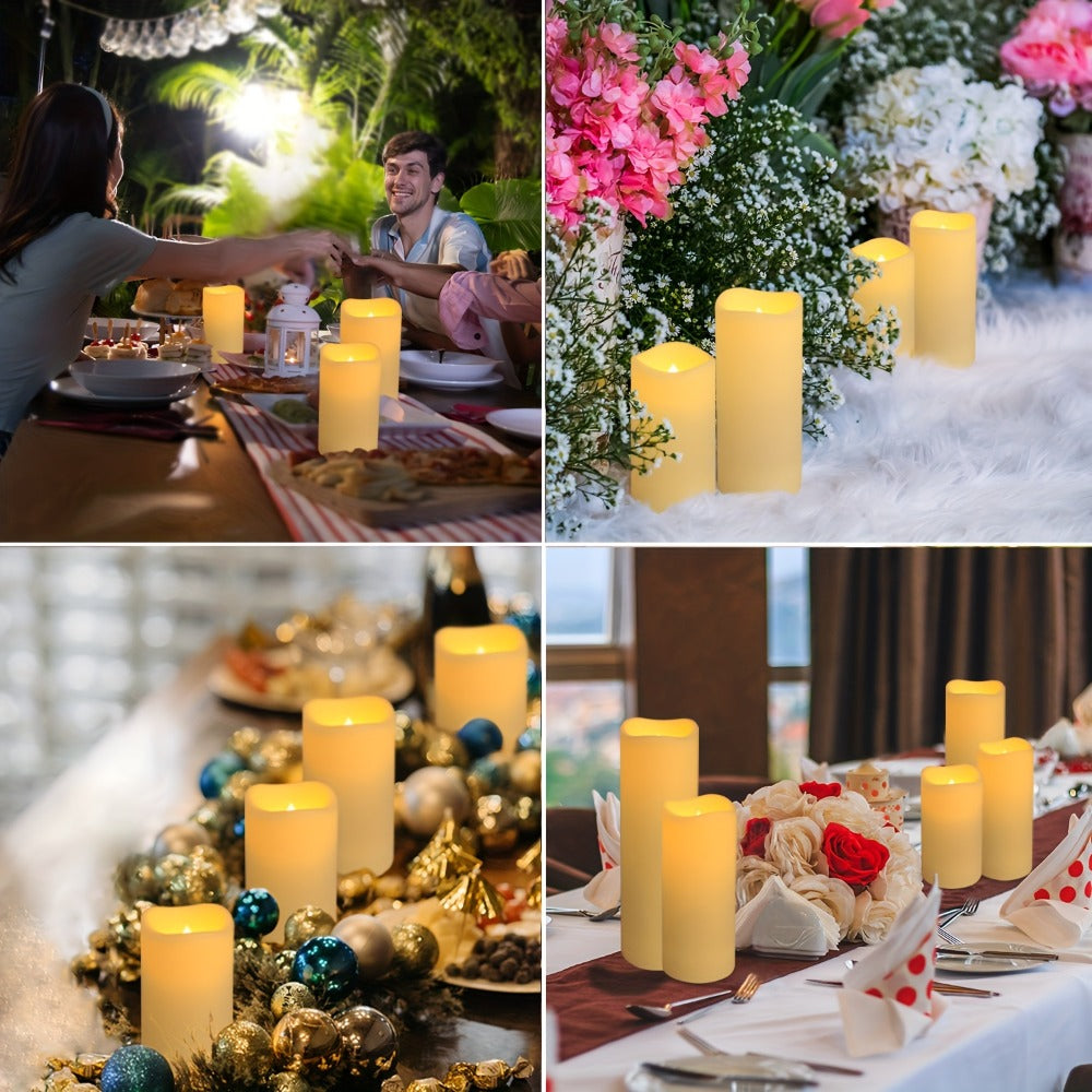 Flameless LED Candles 24pcs with 4 Remote Controls Timer Waterproof IP44 Battery Operated 4 5 6 Inch Warm White for Wedding Halloween Home Decor Indoor Outdoor