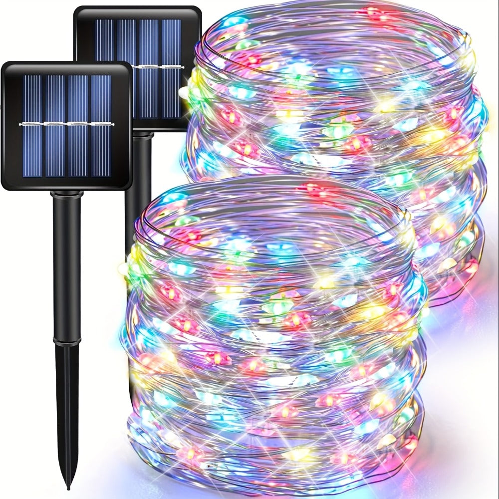 Solar Fairy String Lights Outdoor ¨C 110 LED Copper Wire Solar Twinkle Lights with 8 Modes & Touch Control for Christmas Tree, Garden, Patio, Wedding & Party ¨C 2, 4 or 8 Pack