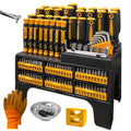 Magnetic Screwdriver Set 121-Piece ¨C Chrome Vanadium Steel, Non-Slip Handle, Multi-Size Bits with Storage Rack, Magnetic Bowl, Gloves & Nail Puller ¨C Complete DIY Tool Kit Gift for Men