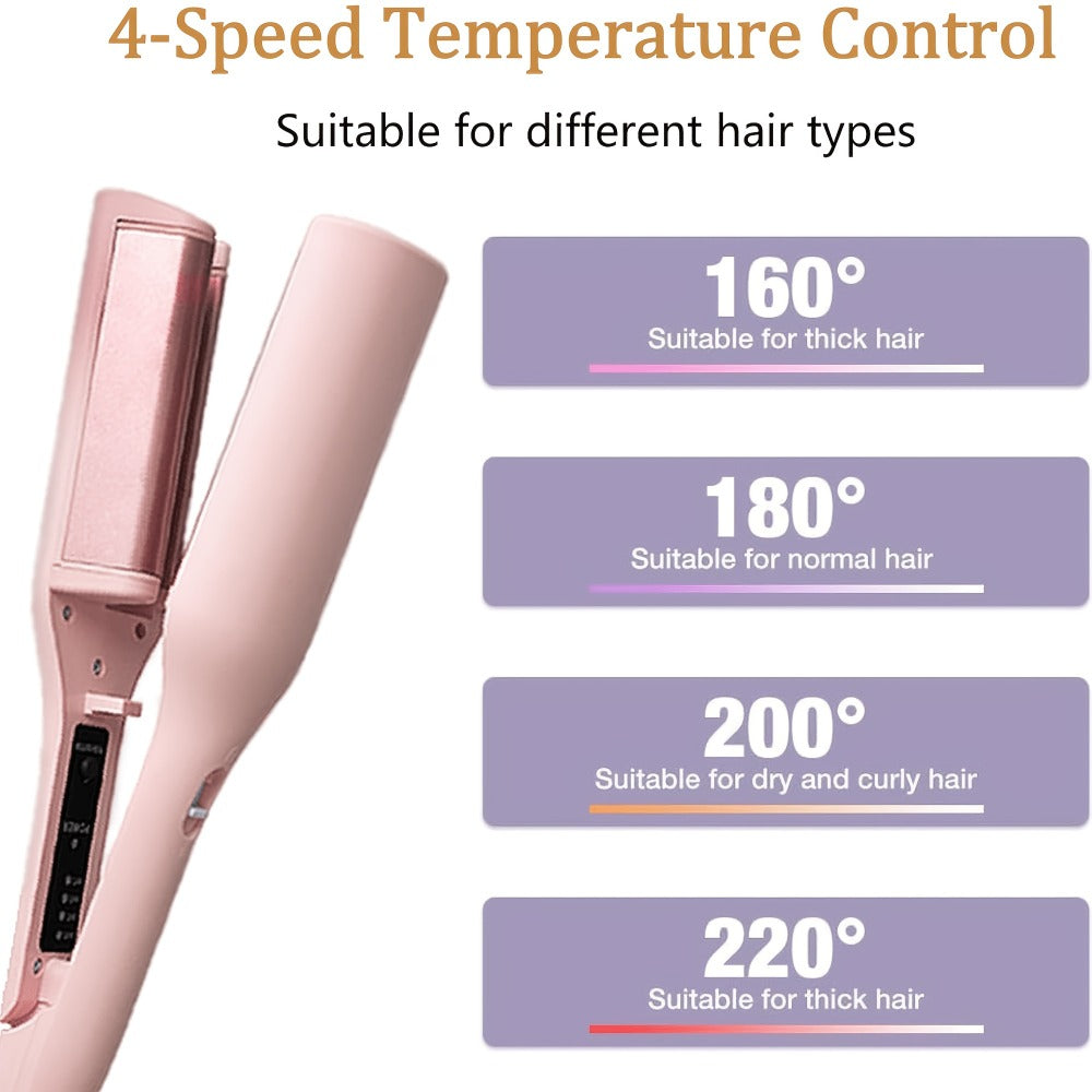 32mm Wave Curling Iron - Women's Hair Curler for Long-Lasting Deep Curls & Instant Beach Waves, Professional Salon Styling Tool for All Hair Types, Easy to Use, Gift for Women, Travel & Home Use