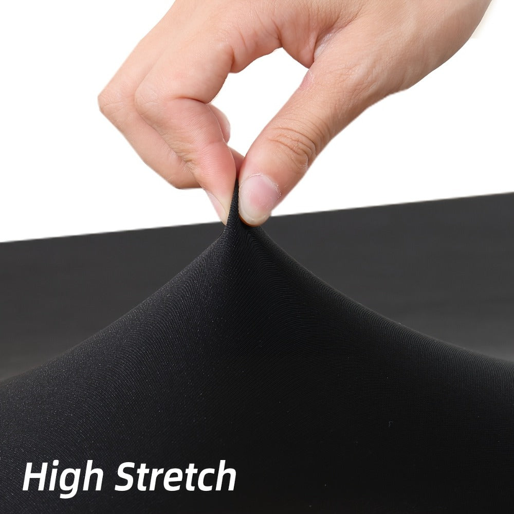 Spandex Table Skirt for Rectangle Tables 6ft, Black White Stretch Table Cover for Events Weddings Banquets, Washable Wrinkle Resistant