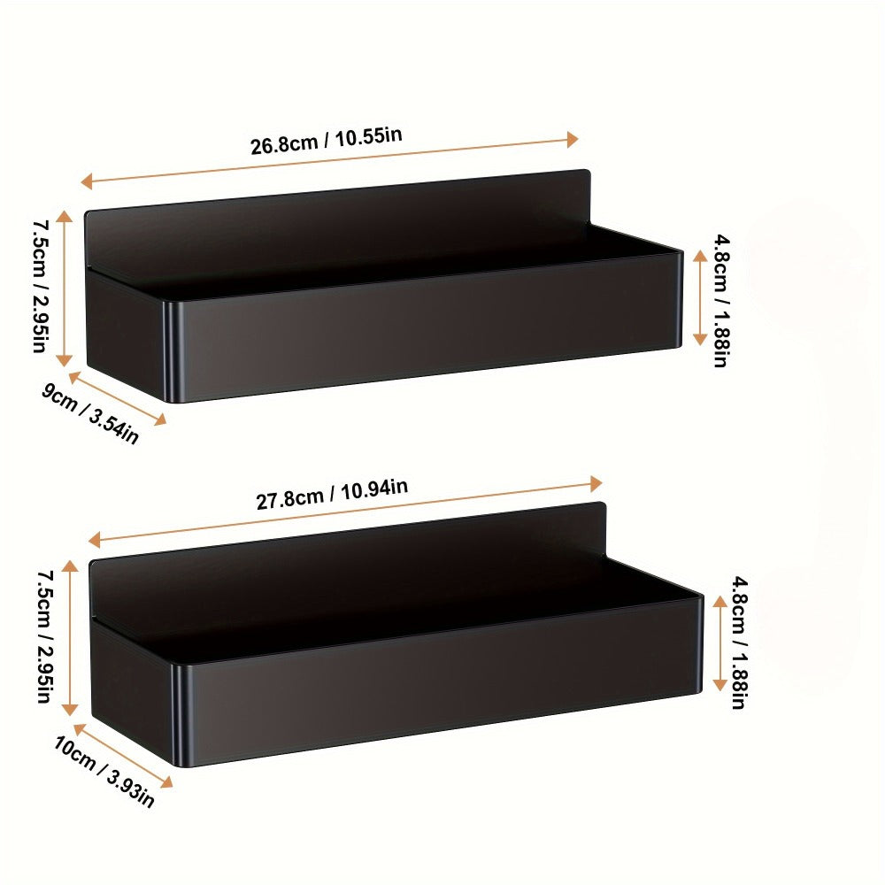 Magnetic Spice Rack for Refrigerator Wall Mounted Large Capacity Spice Organizer - Multifunctional Kitchen Storage Rack with Polished Finish, Easy Clean, Space Saving Fridge Spice Holder Black White