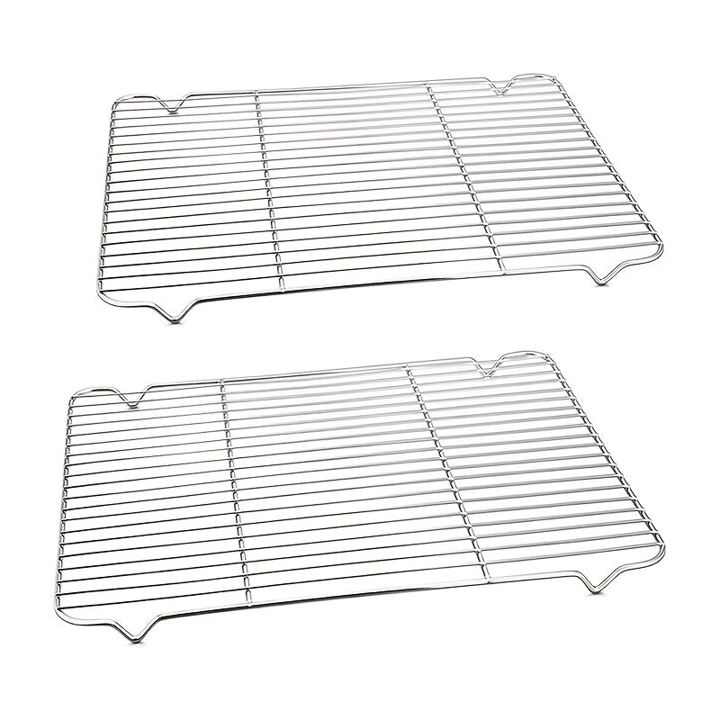 Cooling Rack 2pcs, Heavy Duty Carbon Steel Baking Rack for Cookies, Cakes and Roasting, Oven Safe Wire Rack for Grilling Turkey, Fits Standard Baking Sheet, for Home and Commercial Kitchen Use