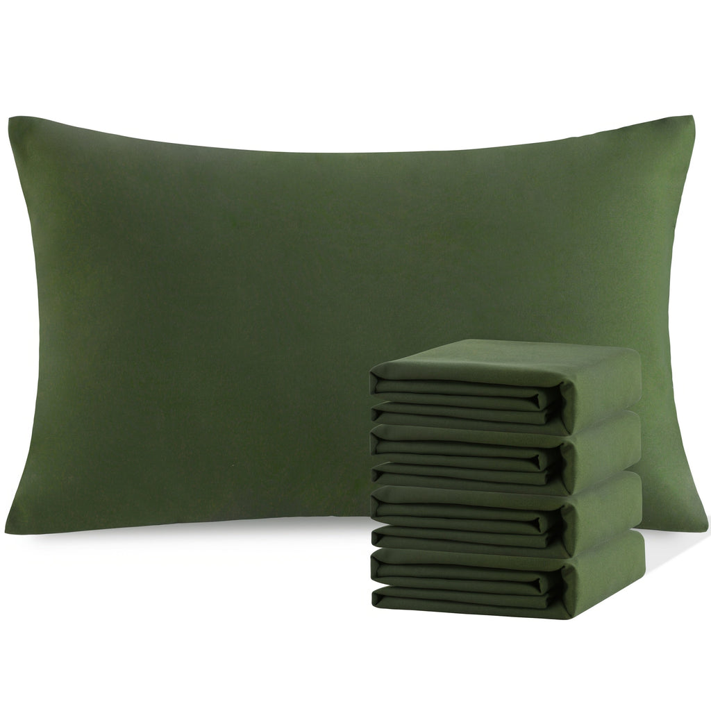 Pillowcases 4 Pack Queen 20x30 ¨C Brushed Microfiber Soft Wrinkle-Free Fade-Resistant Envelope Closure Solid Color 32 Colors