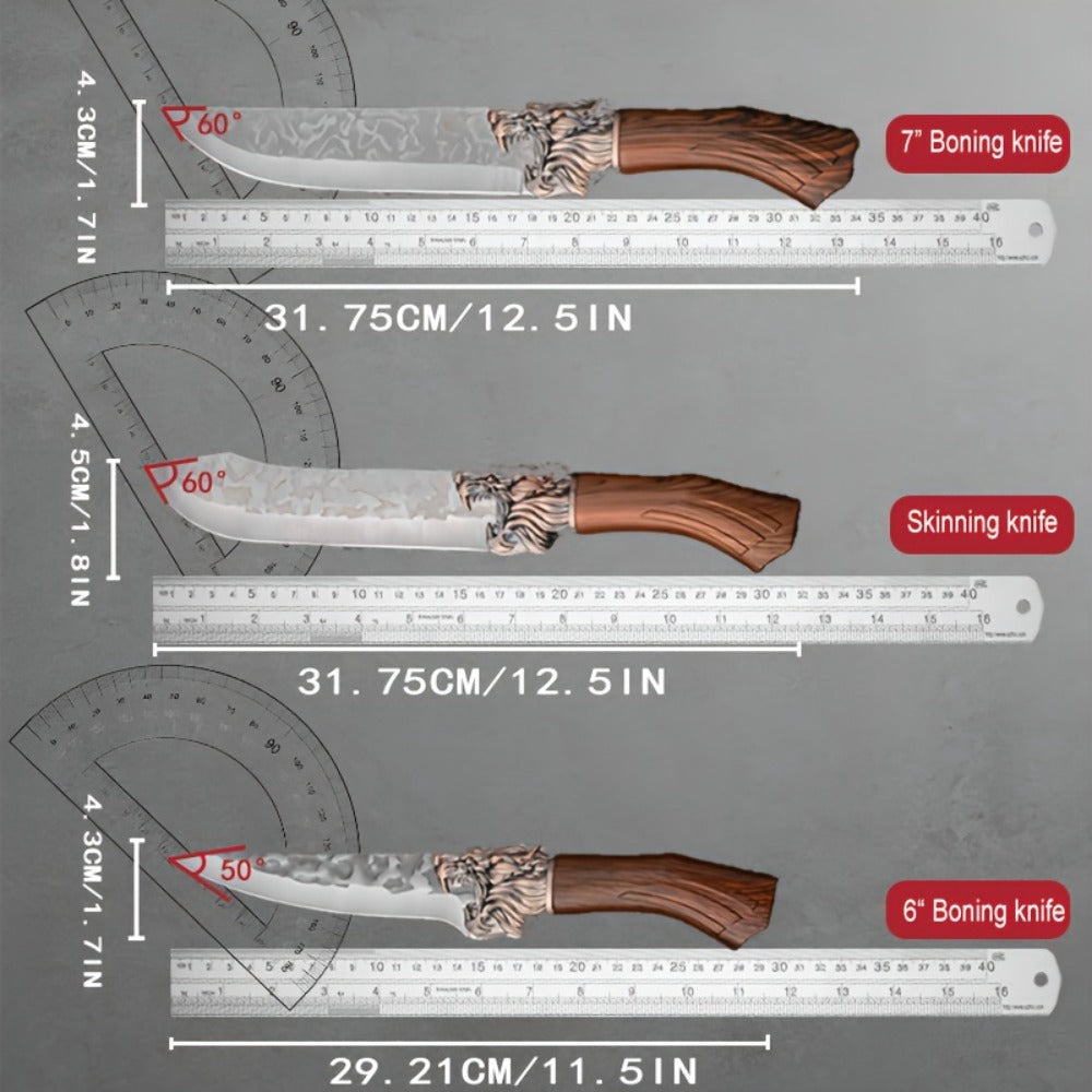 Kitchen Knife Set 7-Piece, Professional Stainless Steel Chef Knives with Replaceable Blades, Hand Forged Alloy Steel Kitchen Knives for Home Cooking, Food-Safe Full Kitchen Cutlery Set