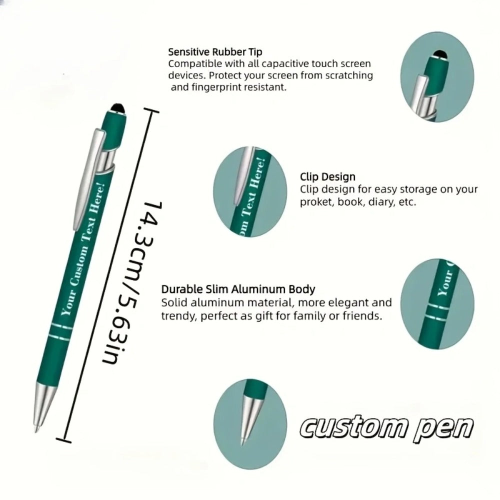 Custom Ballpoint Pens with Pencil Pouch Bulk Set ¨C Personalized Ballpoint Pen Pack for Corporate Gifts, School Supplies, Office Promotions | 20/30/80 PCS Customized Pen & Bag Bundle