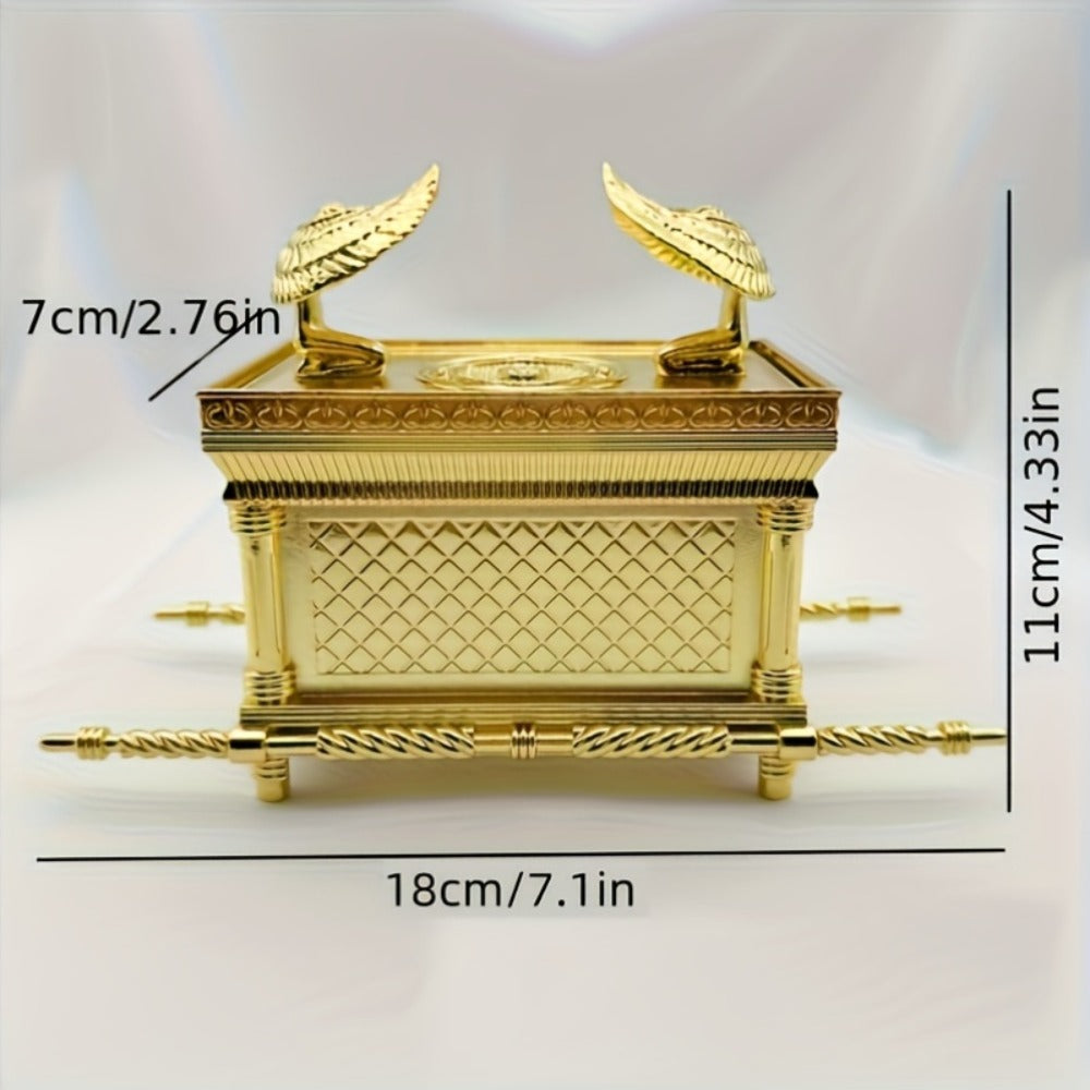 Ark of the Covenant Figurine ¨C Golden Artisan Tabletop Statue, Spiritual Religious Decor for Home & Office, Hanukkah, Easter & Ramadan Gift Ornament, Indoor Outdoor Display, Medium & Large