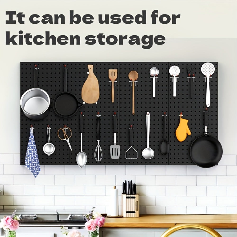 Pegboard Wall Organizer with Metal Hooks - Heavy Duty Garage Tool Storage Board for Workshop Warehouse Wall Mount - Space Saving Tool Rack System for Garage Organization