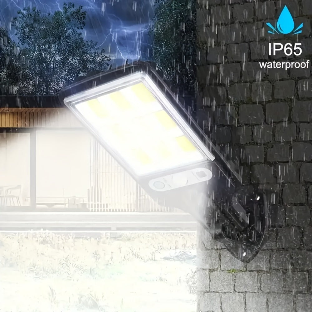 Solar Motion Sensor Security Wall Light 108COB LED ¨C Outdoor Solar Powered Street Light with Remote Control & 3 Modes | Waterproof Garden Spotlight for Patio, Porch, Door & Garage | 2/4/8pcs Pack