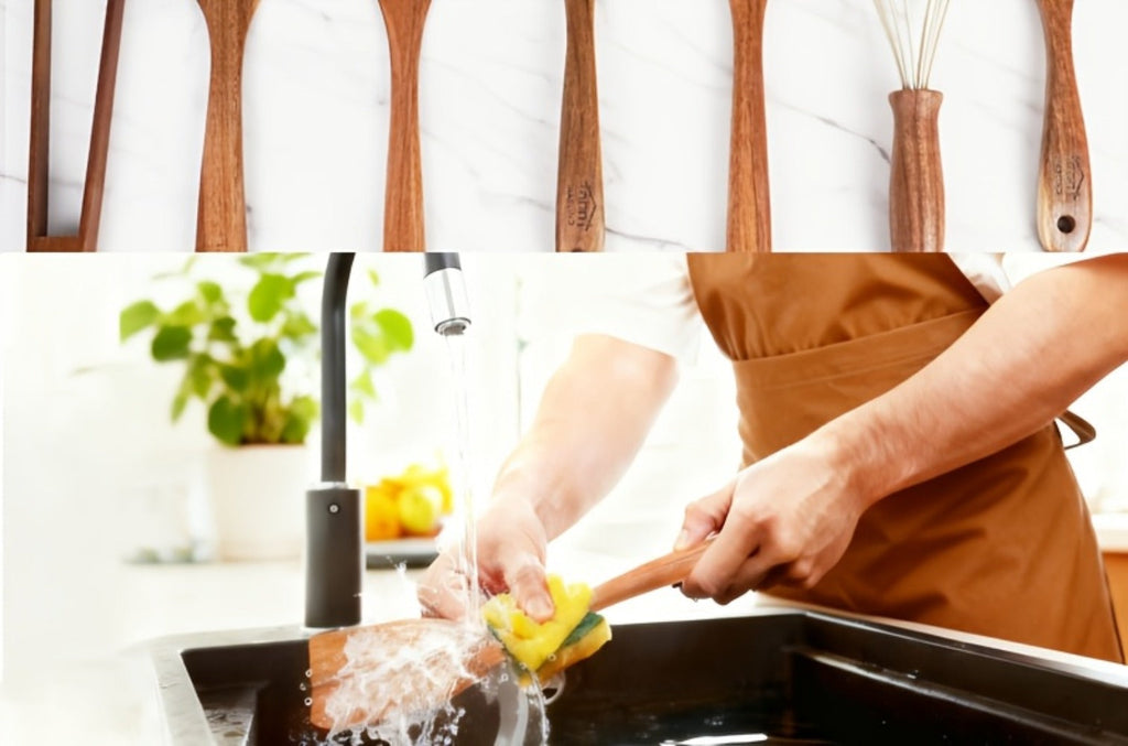 Wooden Kitchen Utensils Set 3/5/7Pcs ¨C Natural Wood Spoons, Spurtle, Ladle & Wok Spatulas for Non-Stick Pans | Heat Resistant, Ergonomic Handle, Easy to Clean