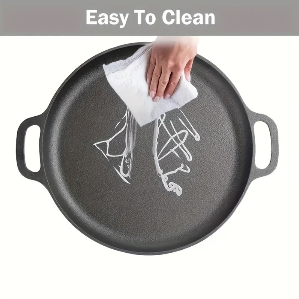 Cast Iron Frying Pan Non-Stick 11 Inch 28cm ¨C Rust-Proof Anti-Deformation Even Heating | Oven & Induction Safe Skillet for Pizza Barbecue & Camping | Durable Cast Iron Pan Single or 2-Pack