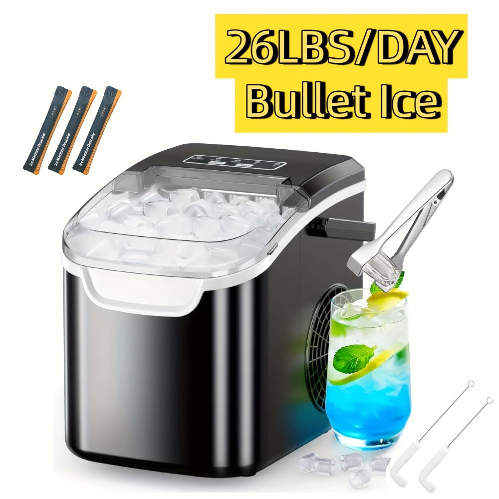Nugget Ice Maker Countertop Pebble Ice Machine 26 Lbs 35 Lbs Per Day, Sonic Ice Bullet Ice Cube Options, Self-Cleaning Ice Maker with Ice Scoop and Basket, Portable Ice Machine for Home Kitchen Bar RV