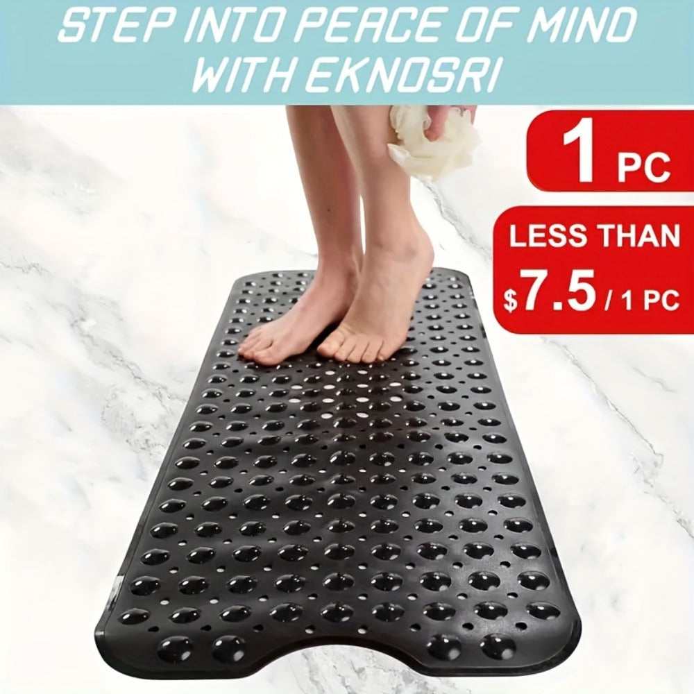 Non-Slip Bath Mat with Suction Cups Machine Washable Quick-Dry Shower Mat with Drain Holes Bathtub Mat for Bathroom Tub Safety Comfort Wet Area Protection Textured Surface