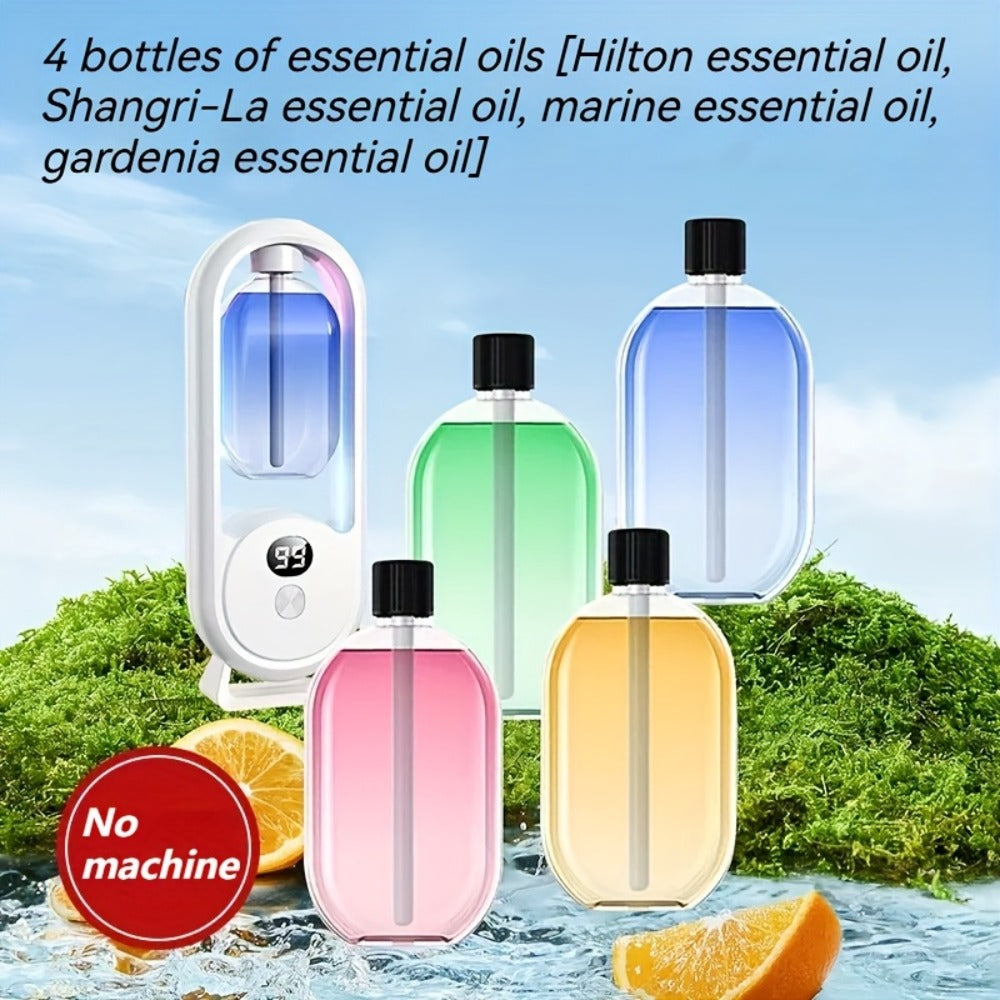 Aromatherapy Diffuser with Essential Oils 2-in-1 Humidifier - Hotel Scent Home Fragrance Machine with Natural French Essential Oils, Ultrasonic Spray, LED Ambient Light, Whole House Air Freshener for Bedroom, Living Room, Office