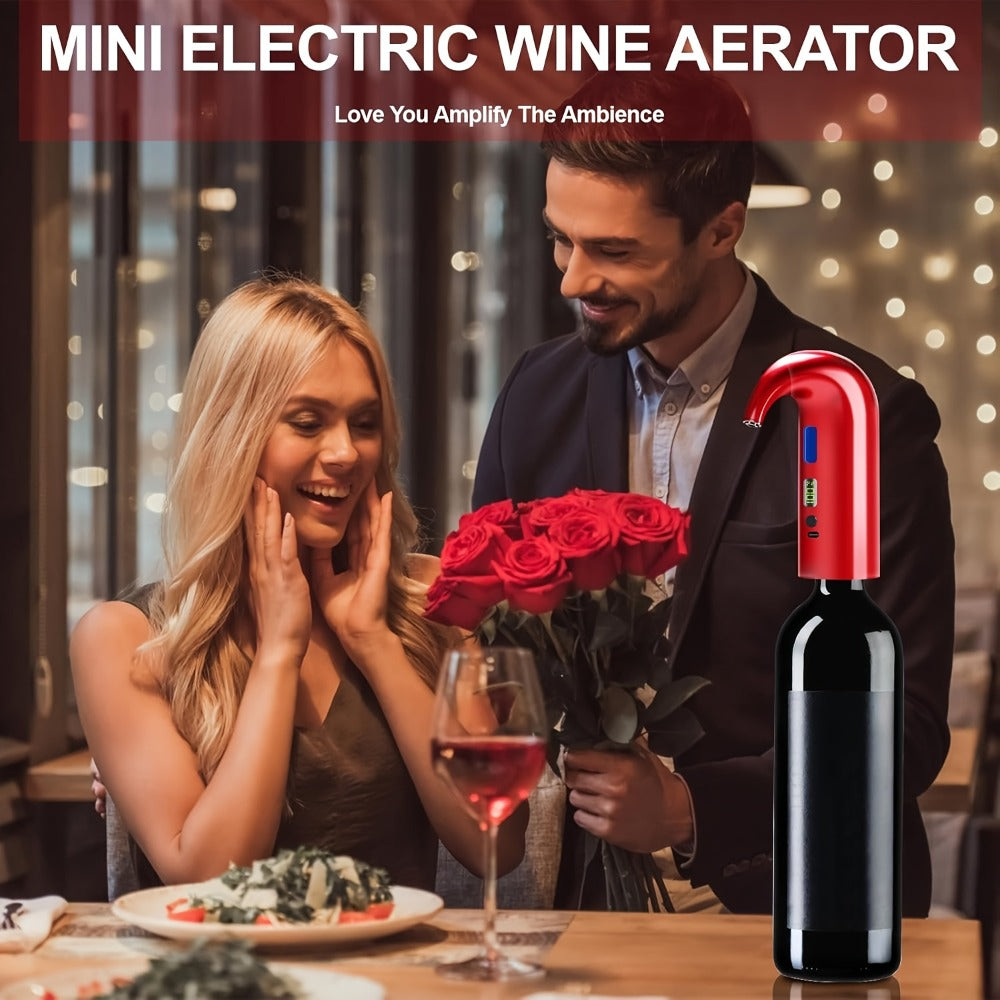 Electric Wine Aerator Decanter Dispenser Set 3-in-1, USB Rechargeable Automatic Wine Pourer with Wine Opener & Stopper, Gift for Wine Lovers