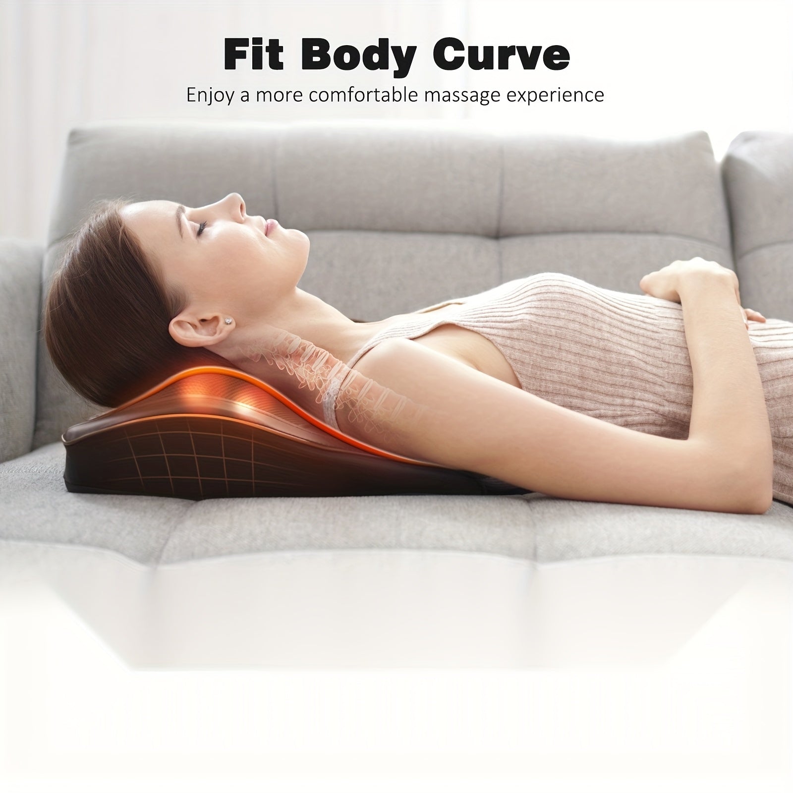 Neck Massager Pillow Heated Acupressure Electric Deep Tissue Kneading for Neck Shoulder Back Leg Muscle Relaxation Gift for Mom Dad Women Men