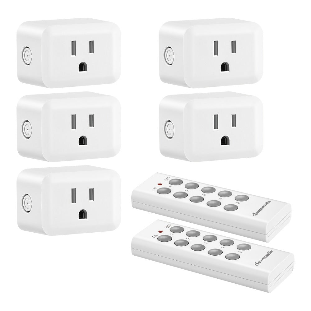 Wireless Remote Control Outlet Switch 100ft RF Range Programmable Expandable Plug-in Remote Light Switch No Wiring for Lamps Fans Appliances Indoor Use