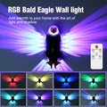 Eagle LED Wall Lamp ¨C Colorful Ambient Night Light with Motion Sensor, Rechargeable Battery, Remote Control & Magnetic Wall Mount for Bedroom Living Room Corridor Hallway Decor (Black)