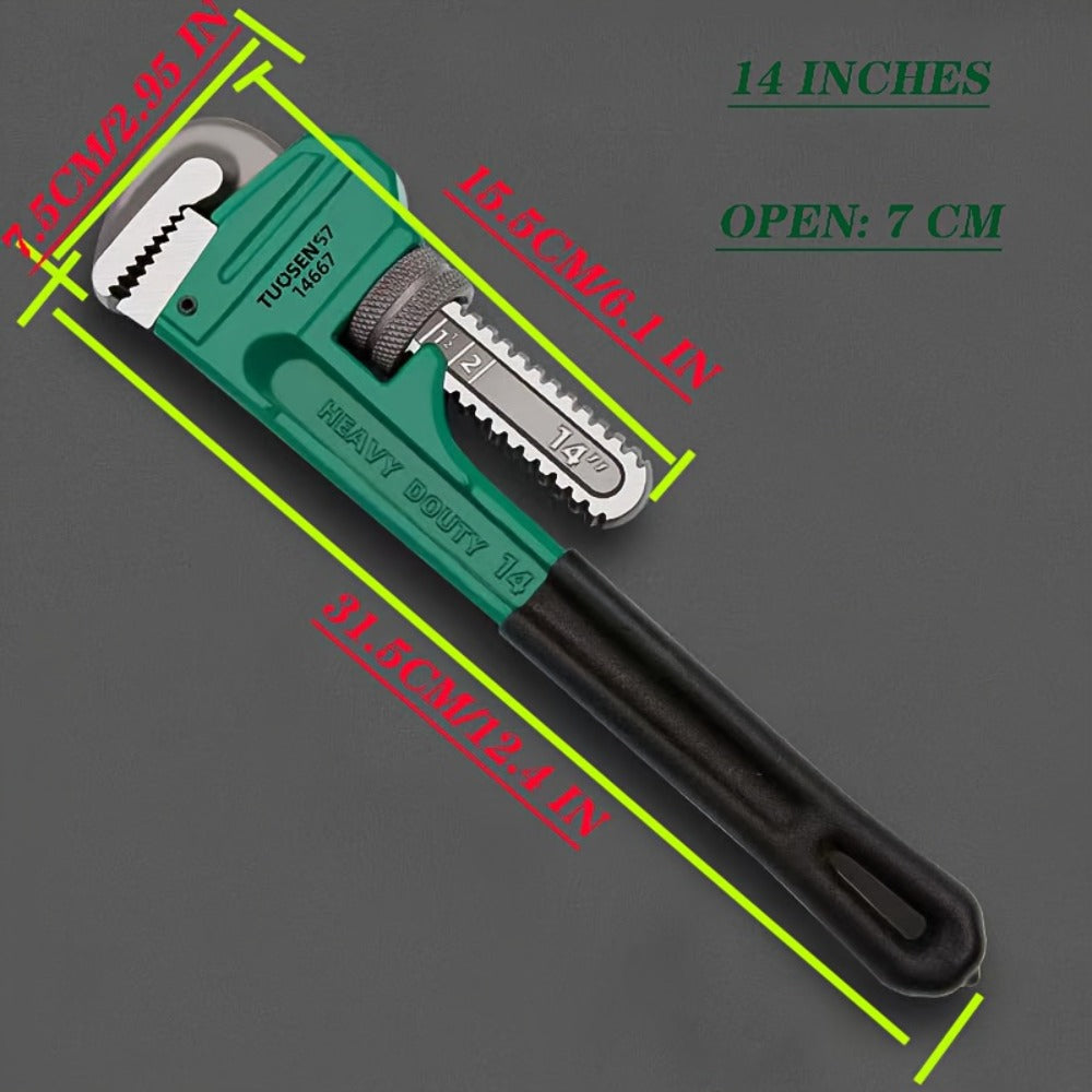 Pipe Wrench Professional Heavy Duty - 8¡±, 12¡± & 18¡± CR-V Alloy Steel Plumbing Wrench, Non-Slip Ergonomic Handle, 1500 lbs Torque, Fits 1/2¡±-4¡± Pipes, for Plumbing, Automotive & Industrial Use