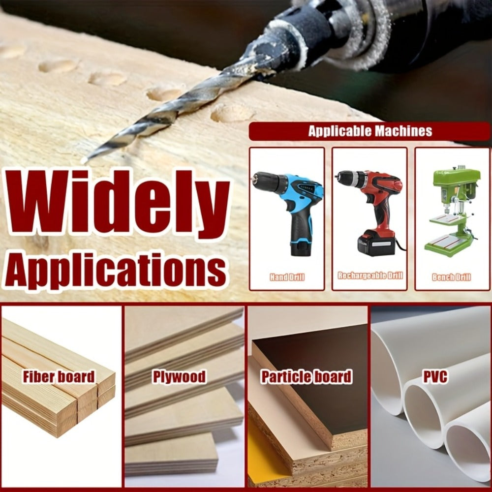 5pcs Countersink Drill Bit Set #4 #6 #8 #10 #12 Tapered with 1/4¡± Hex Shank Quick-Change ¨C Adjustable Wood Counter Sinker Bits with Allen Wrench for Woodworking