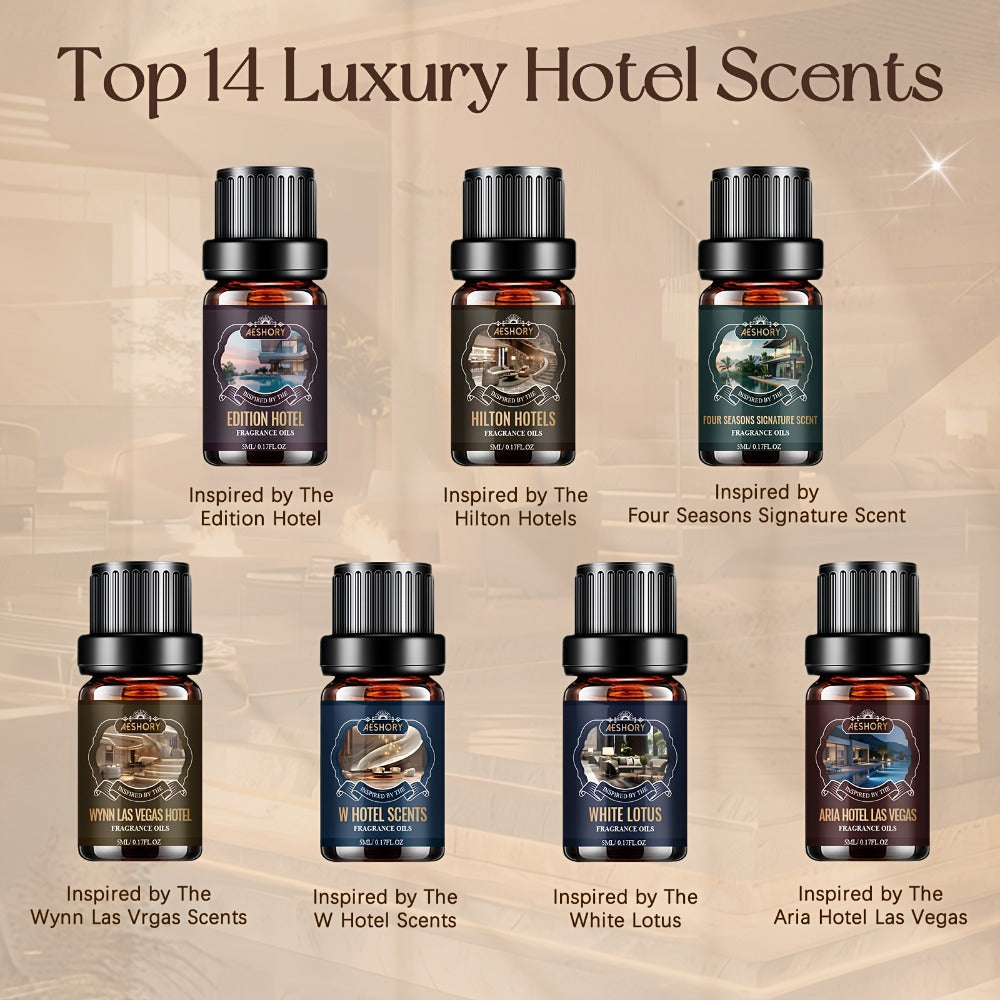 Essential Oil Diffuser Gift Set 14 Pcs ¨C Luxury Fragrance Oils for Diffuser, Candle Making & Aromatherapy | Hotel Collection Scents