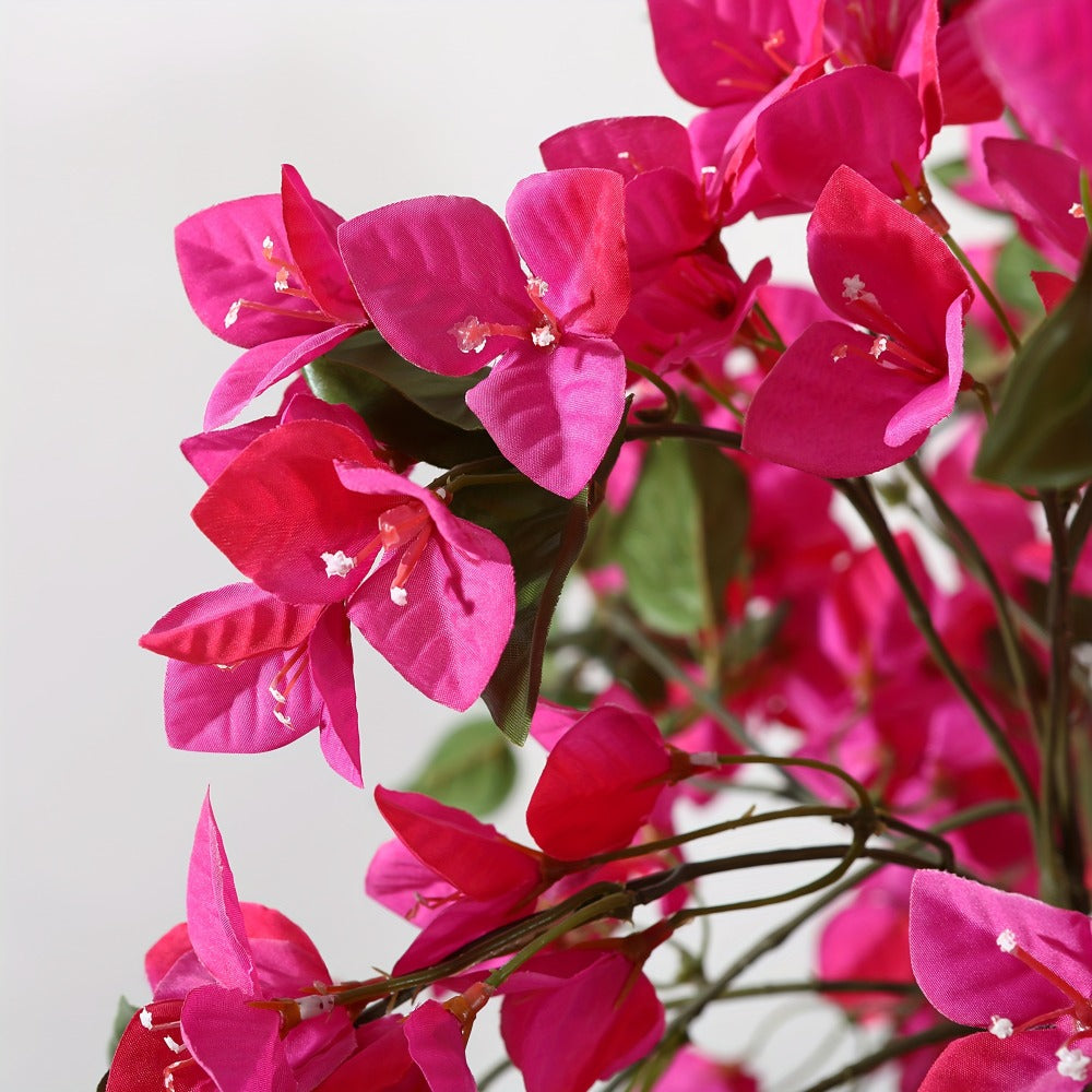 Faux Potted Bougainvillea Tree 5ft Artificial Indoor Plant with Pink Flowers Wood Trunk for Living Room Office Entryway Home Decor Housewarming Gift