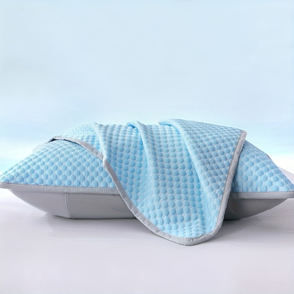 Cooling Pillow Cases 2-Pack 3D Ice Bean Texture ¨C Soft Polyester Pillowcases for Summer | Machine Washable | Cool Sleep Bedroom Pillow Covers | 18.9¡± x 29.13¡± | No Insert