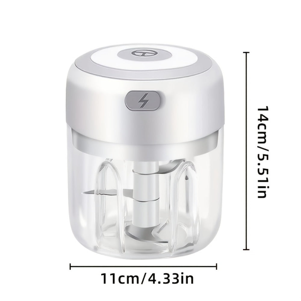 Electric Garlic Chopper & Mini Food Processor ¨C Rechargeable USB Portable Garlic Mincer with 2-Cup Container | Multi-Function Meat Grinder Vegetable Chopper Kitchen Gadget for Garlic Onion Ginger