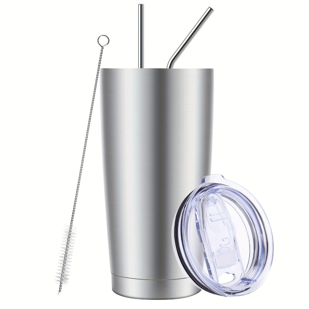 Stainless Steel Insulated Tumblers with Lid and Straw Bulk 20oz 304 Double Wall Vacuum Travel Mug for Hot Iced Coffee Drinks Water Cup Set 8pcs 12pcs 24pcs White Navy Blue Red Silver Black Mix