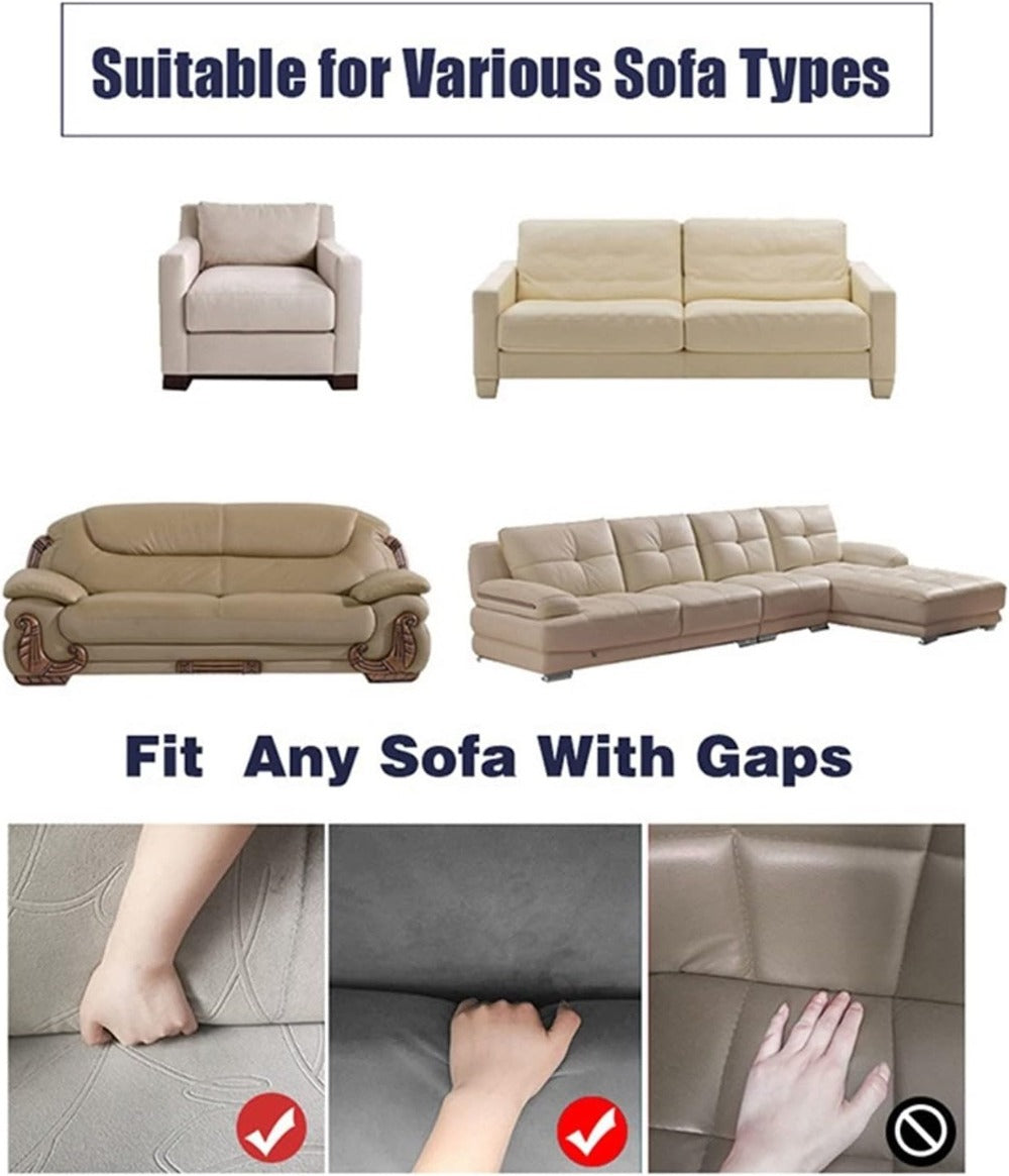 Seersucker Sofa Slipcover with Skirt High Elastic Stretch Drawstring Durable Washable Couch Cover for 1 2 3 4 Seater Armchair - 8 Colors Coffee Gray White Green Blue