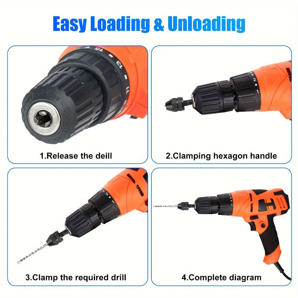 Keyless Drill Chuck Adapter 4PCS 1/4 Inch Hex Shank Quick Change 0.3-6.5mm 0.3-3.6mm Collet Screwdriver Impact Driver Converter for Drill Bits Electric Screwdriver