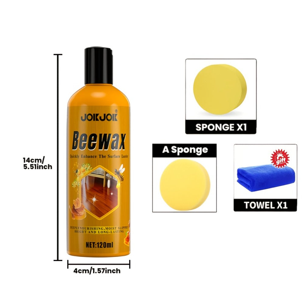 Beeswax Wood Polish & Repair Kit, Natural Wood Furniture Care Wax Deeply Moisturizes, Removes Scratches & Dullness, Restores Shine on Solid Wood Furniture, Floors, Countertops, Doors & Windows ¨C 1, 2 or 3 Piece Set