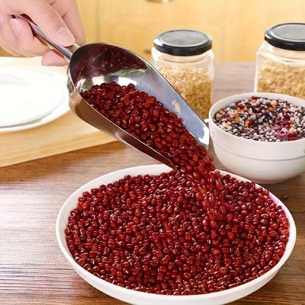 Stainless Steel Ice Spoon Set 4pcs 3oz Versatile Serving Spoon for Ice, Sugar, Beans & Rice ¨C Kitchen Bar Tool for Parties, Weddings & Pet Food
