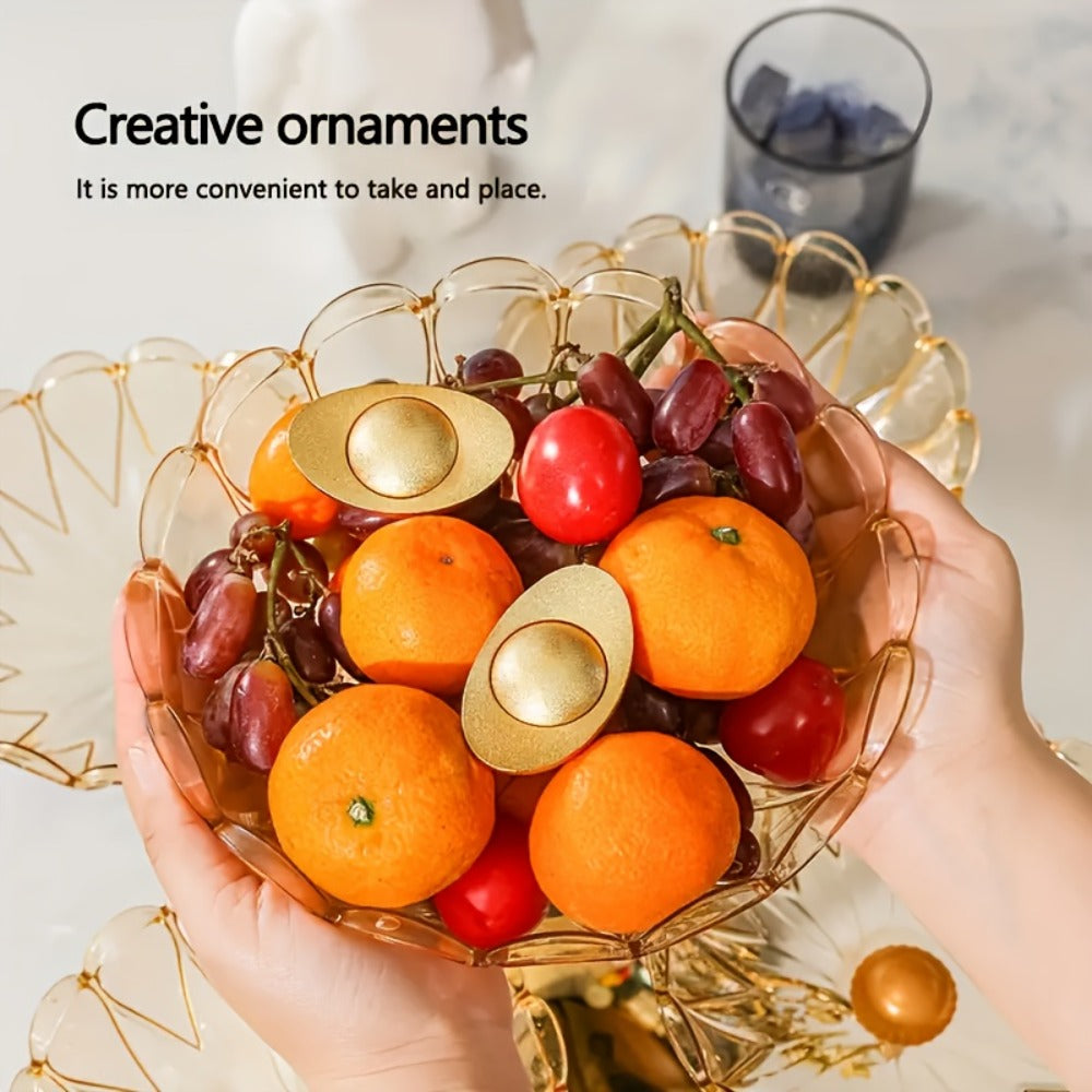Crystal Rotating Fruit Plate Set 5-Tier ¨C Luxury Round Multi-Layer Snack Candy Dish Bowl for Living Room Coffee Table Home Decor European Style Elegant Dessert Display Centerpiece Gift