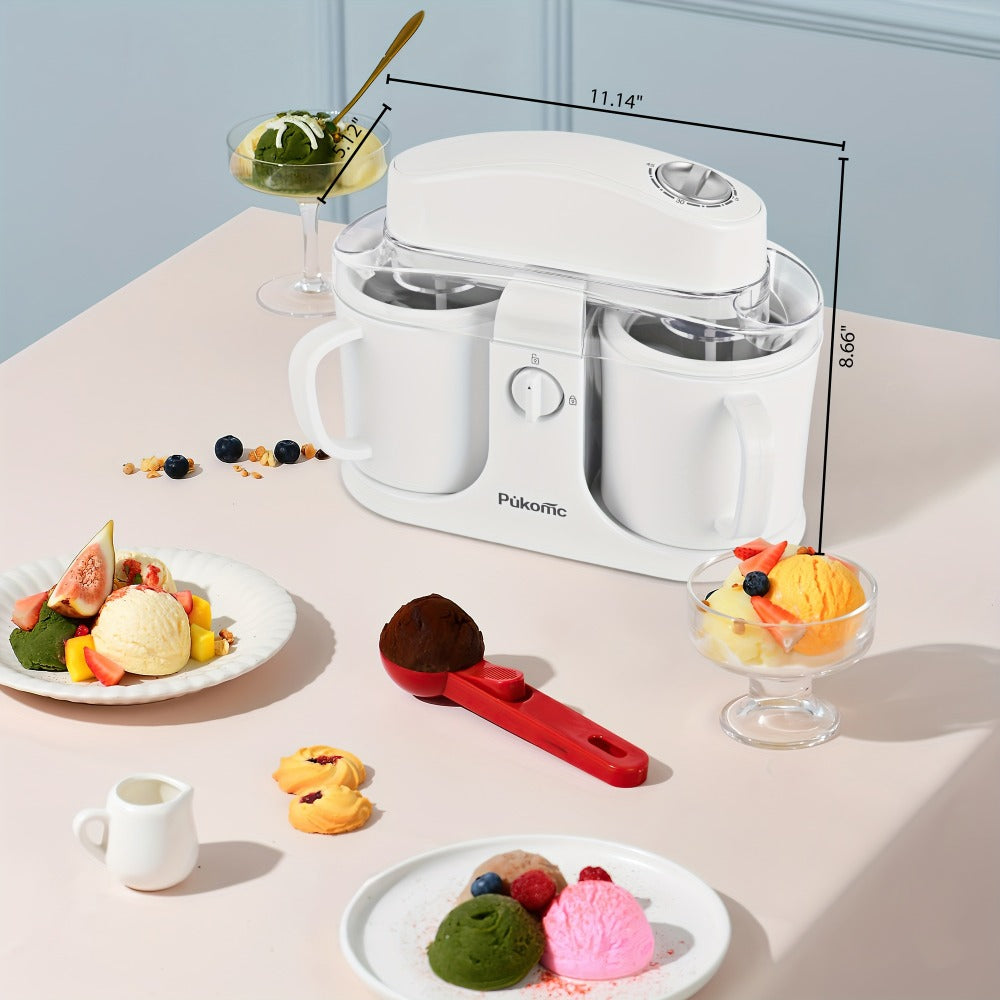 Ice Cream Maker 1 Quart Homemade Ice Cream Machine for Soft Serve Frozen Yogurt Smoothies Gelato Easy Clean Separate Bowl Design Compact Electric Dessert Maker
