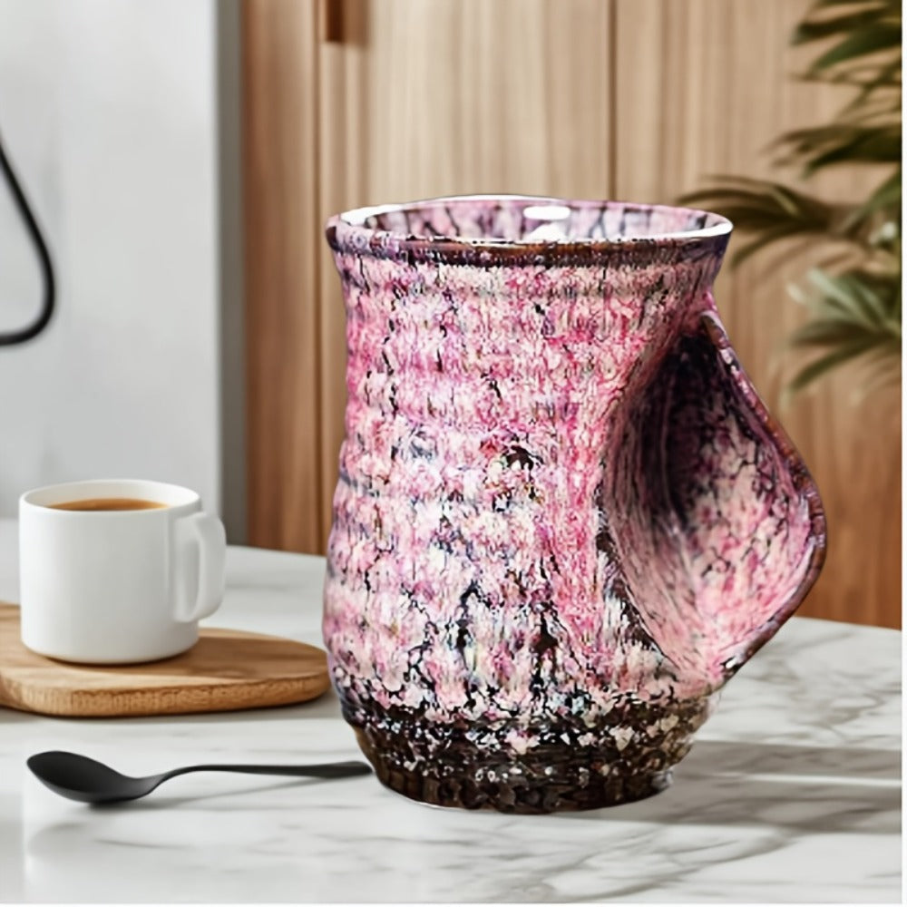 Ceramic Coffee Mug 18 Oz ¨C Vintage Kiln-Fired Hand Warmer Cup with Speckled Glaze ¨C Insulated Large Coffee Cup for Home & Office ¨C Unique Gift for Christmas, Valentine's Day & Holidays