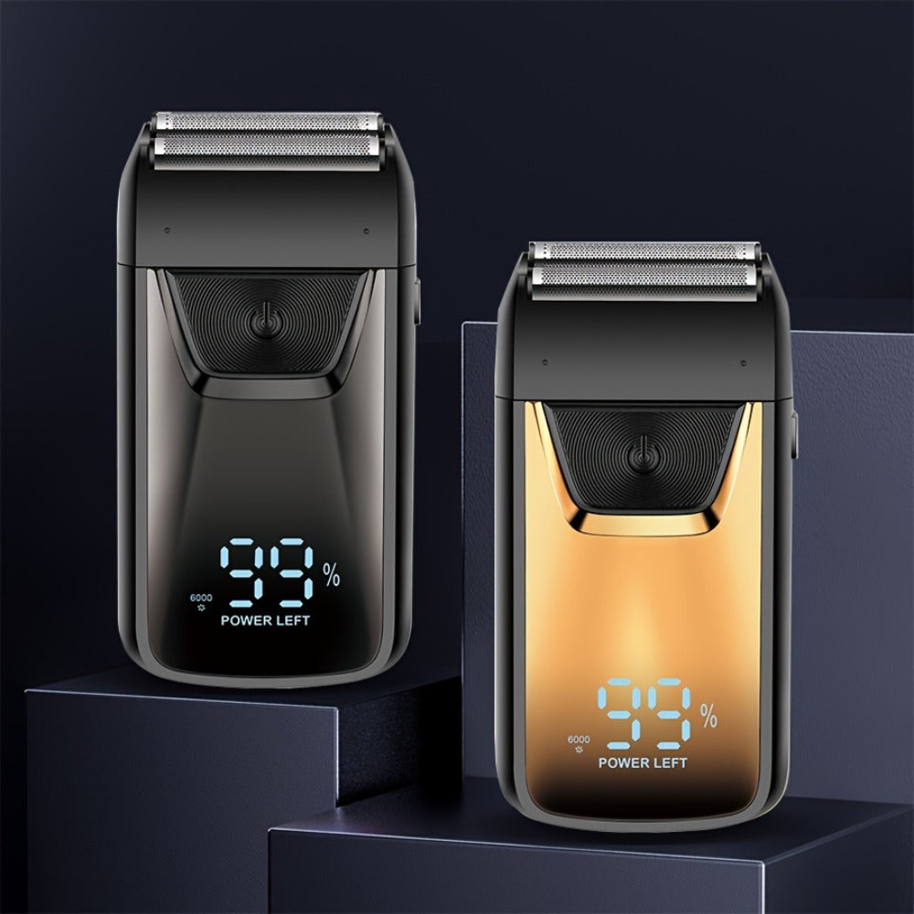 Electric Foil Shaver for Men Professional Rechargeable Hair Trimmer Wet Dry Electric Razor Close Shave Home Grooming Tool Father's Day Gift Golden