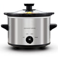 Mini Slow Cooker 1.5QT & 2.0QT with Adjustable Temperature Ceramic Crock & Dishwasher Safe Glass Lid ¨C Small Slow Cooker for Sauces Dips Soups Stews, Stainless Steel & Black